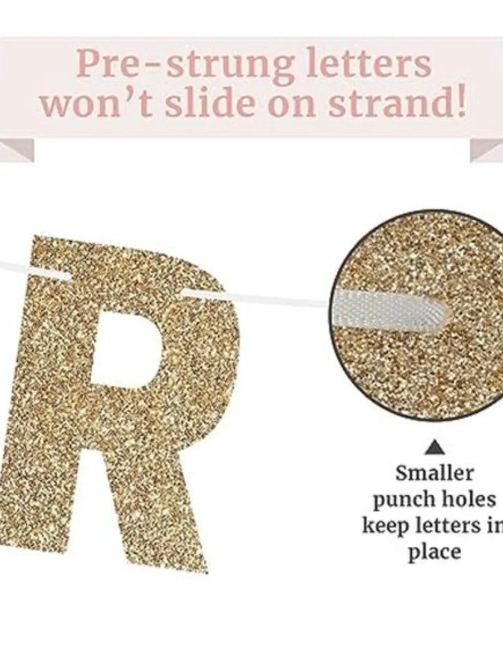 Gold Happy Birthday Banner Glitter Pre Strung Party Decoration Photo Backdrop